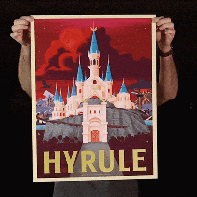 Hyrule Blood Moon Print Limited Edition Gold