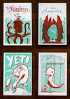 Monster Friends 4 Poster Set