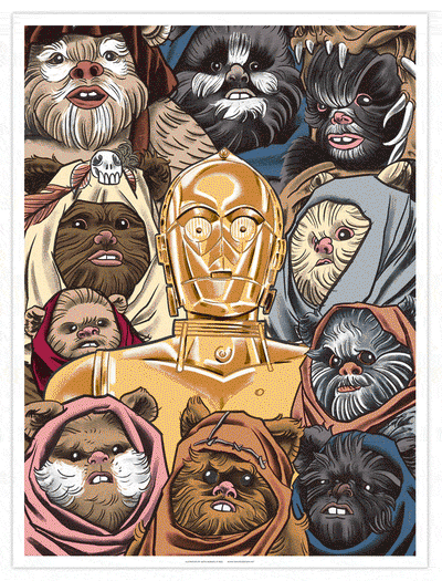 Return of the Jedi C3PO Ewok Limited Edition Print