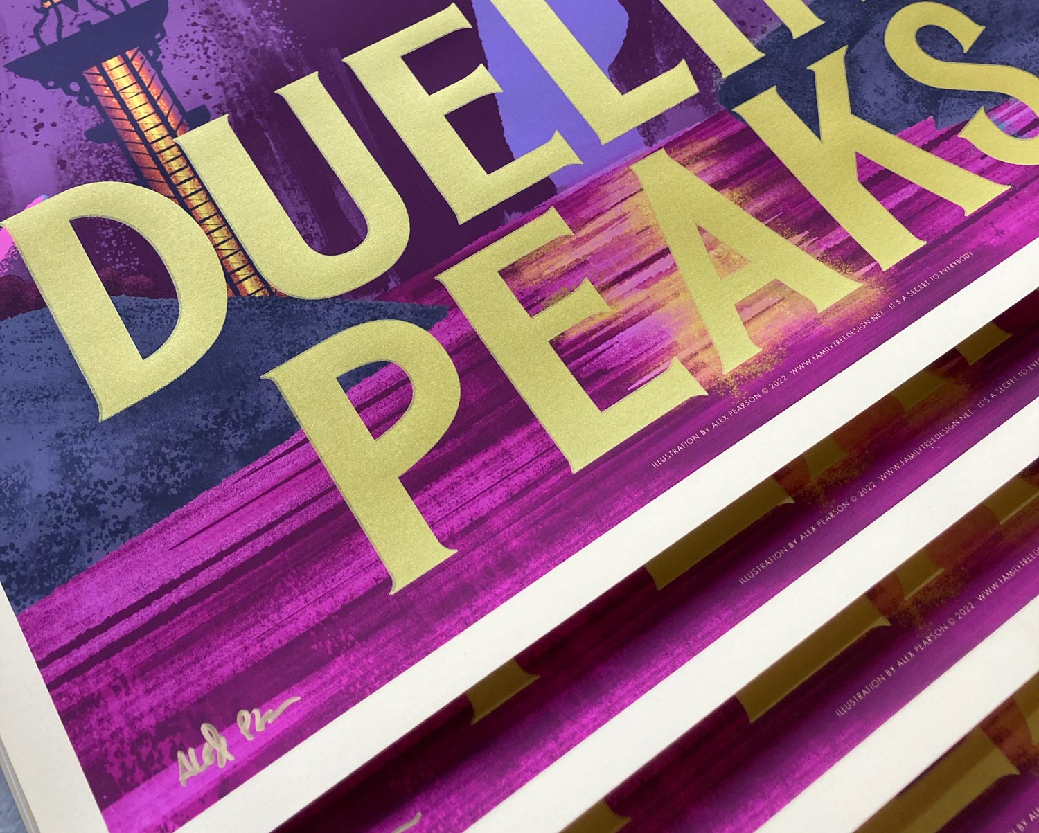 Dueling Peaks Blood Moon Print Limited Edition Gold