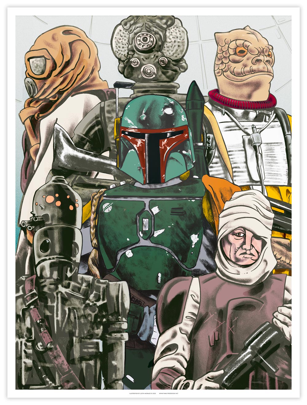 Star Wars Empire Strikes Back Boba Fett Print - Familytree