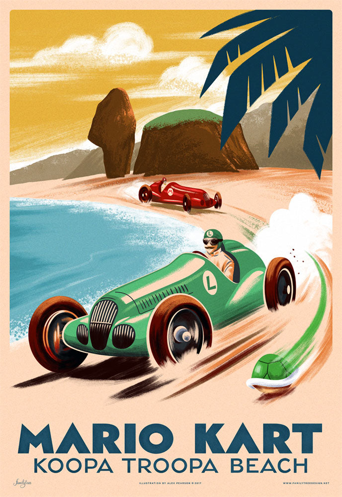 Mario Kart Rainbow Road Print - Familytree