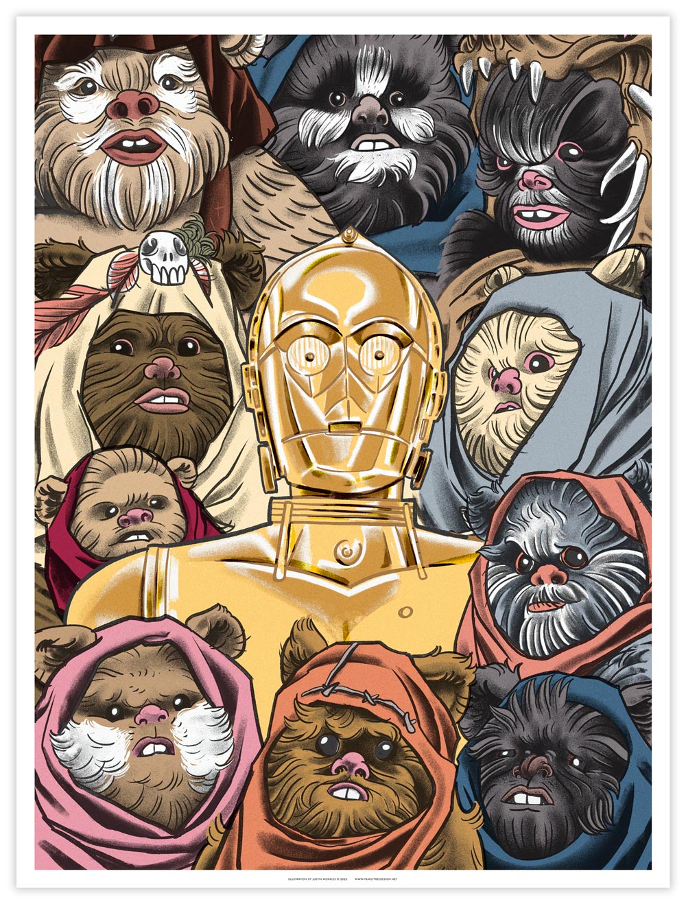Return of the Jedi C3PO Ewok Print